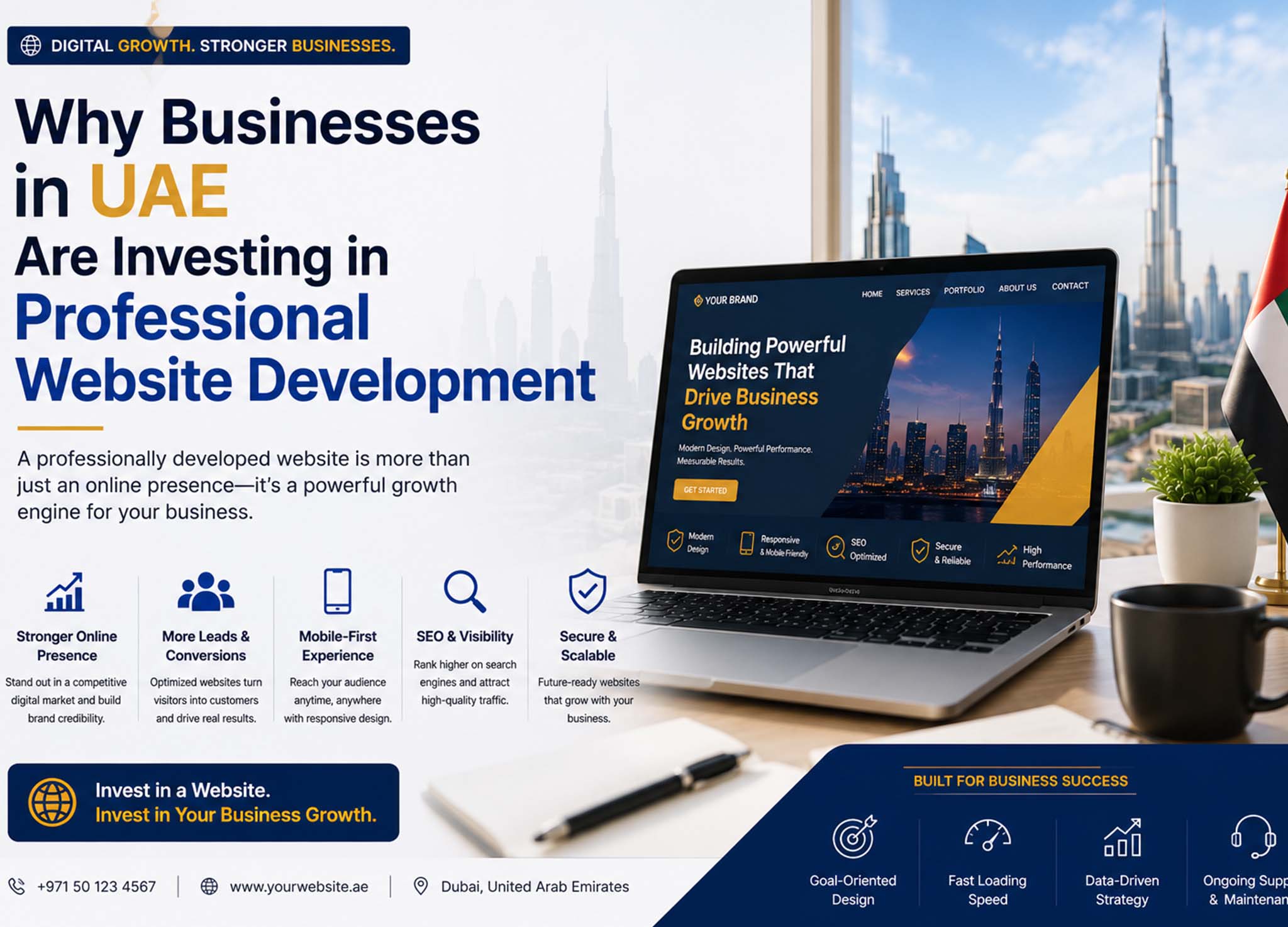 Professional website development services in the UAE helping businesses improve online visibility, generate leads, and drive digital growth