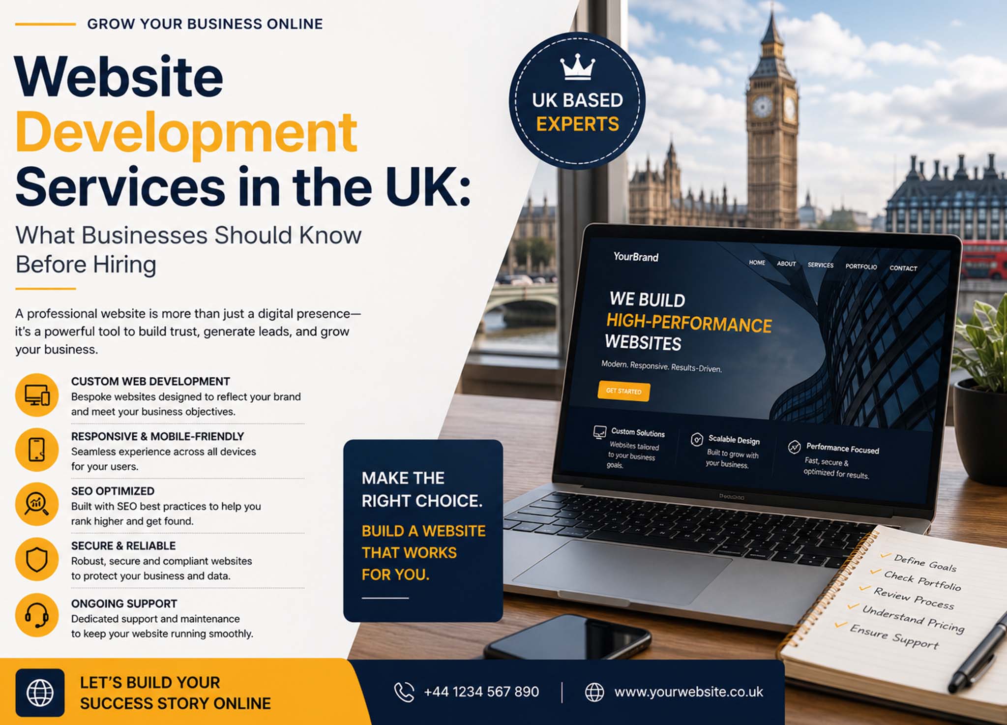 Professional website development services in the UK helping businesses build modern SEO-friendly websites for growth and online success